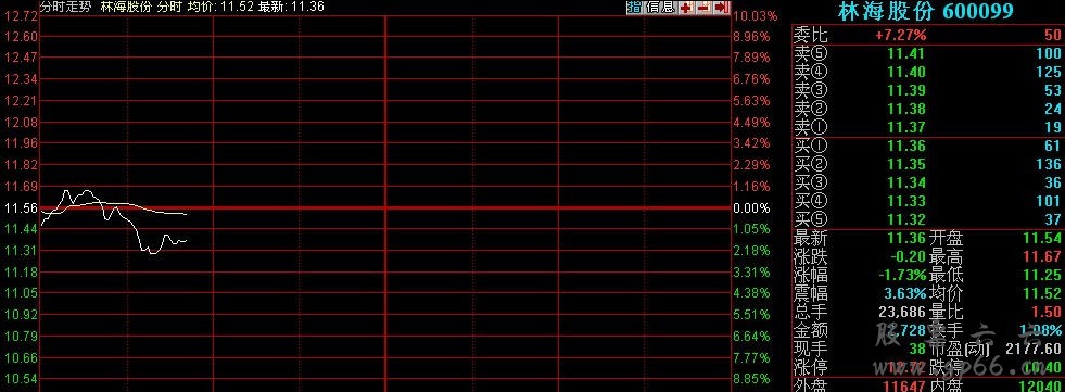 4、林海股份分时图