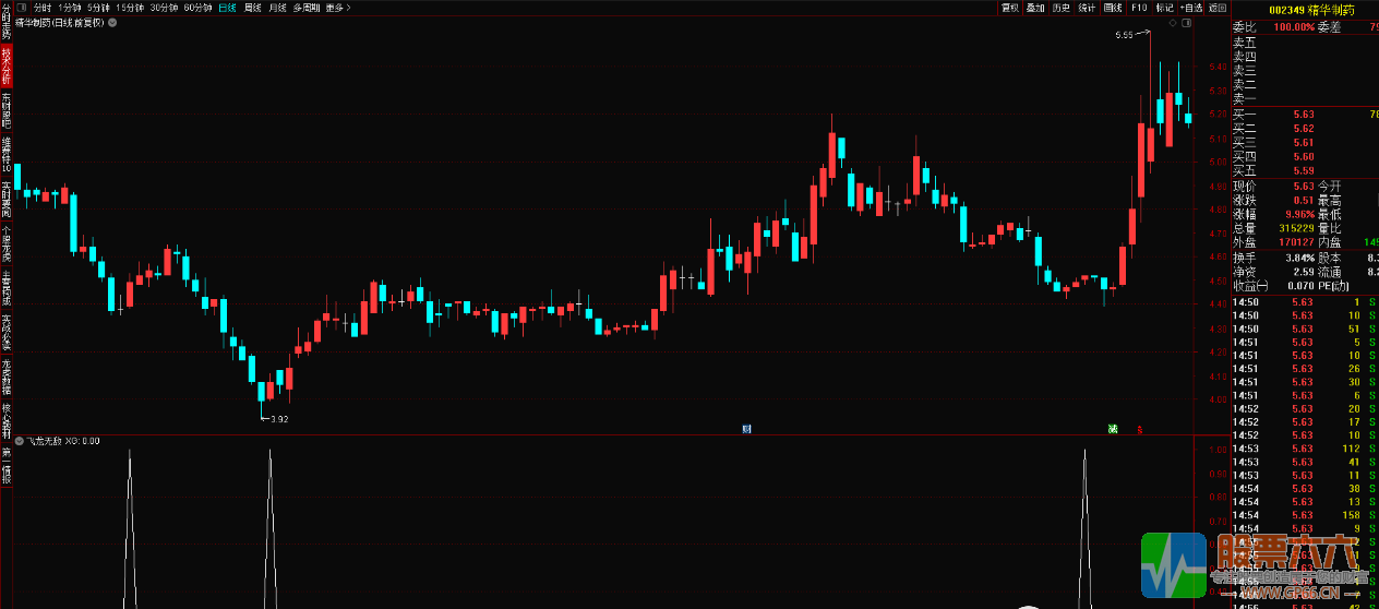 飞龙无敌波段副图选股指标 通达信 源码 贴图