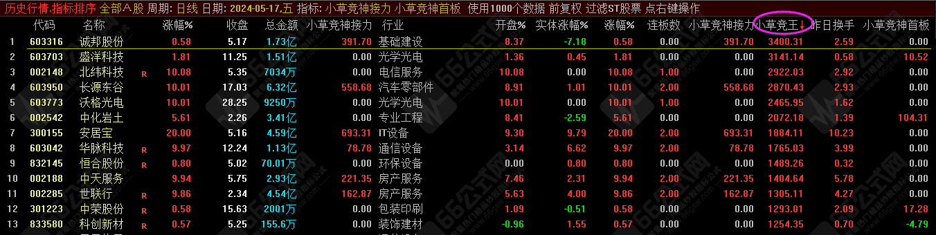 小草竞神接力排序 +升级版 附赠小草超短模式体系17节视频课与手机版分时主副图